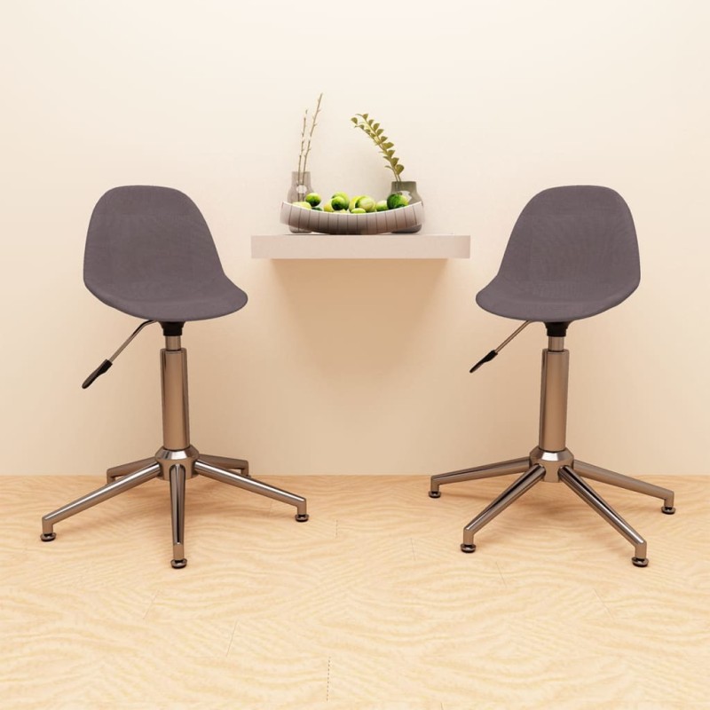 vidaXL Sillas de comedor giratorias 2 unidades tela gris taupe vidaXL Sillas de comedor giratorias 2 unidades tela gris taupe