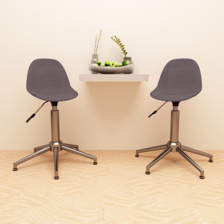 vidaXL Sillas de comedor giratorias 2 unidades tela gris taupe