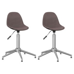 vidaXL Sillas de comedor giratorias 2 unidades tela gris taupe