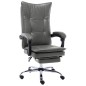 vidaXL Silla de oficina de cuero sintético gris antracita vidaXL Silla de oficina de cuero sintético gris antracita