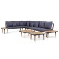vidaXL Juego muebles de jardín 7 plazas y cojines madera maciza acacia