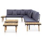 vidaXL Juego muebles de jardín 7 plazas y cojines madera maciza acacia
