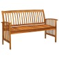 vidaXL Banco de jardín con cojín madera maciza de acacia 147 cm vidaXL Banco de jardín con cojín madera maciza de acacia 147 cm