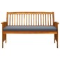 vidaXL Banco de jardín con cojín madera maciza de acacia 147 cm vidaXL Banco de jardín con cojín madera maciza de acacia 147 cm