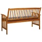 vidaXL Banco de jardín con cojín madera maciza de acacia 147 cm vidaXL Banco de jardín con cojín madera maciza de acacia 147 cm