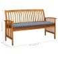 vidaXL Banco de jardín con cojín madera maciza de acacia 147 cm vidaXL Banco de jardín con cojín madera maciza de acacia 147 cm