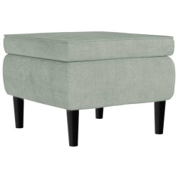 vidaXL Taburete con patas de madera terciopelo gris claro