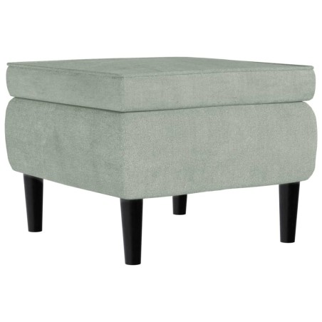 vidaXL Taburete con patas de madera terciopelo gris claro