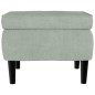 vidaXL Taburete con patas de madera terciopelo gris claro