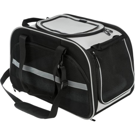 TRIXIE Casa y bolso trasportín para mascotas Valery negro y gris
