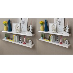 vidaXL Estantes de pared 4 unidades blanco 120 cm