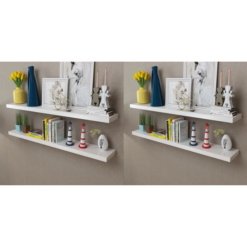 vidaXL Estantes de pared 4 unidades blanco 120 cm vidaXL Estantes de pared 4 unidades blanco 120 cm