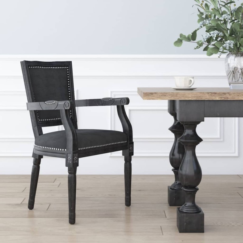 vidaXL Silla de comedor terciopelo negro vidaXL Silla de comedor terciopelo negro