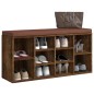 vidaXL Banco zapatero madera contrachapada roble ahumado 103x30x48 cm vidaXL Banco zapatero madera contrachapada roble ahumado 103x30x48 cm