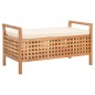 vidaXL Banco de almacenamiento de madera maciza de nogal 93x49x49 cm vidaXL Banco de almacenamiento de madera maciza de nogal 93x49x49 cm