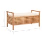 vidaXL Banco de almacenamiento de madera maciza de nogal 93x49x49 cm vidaXL Banco de almacenamiento de madera maciza de nogal 93x49x49 cm