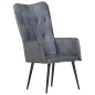 vidaXL Sillón orejero de cuero auténtico gris canela vidaXL Sillón orejero de cuero auténtico gris canela