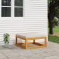 vidaXL Reposapiés de jardín madera maciza acacia con cojín gris claro vidaXL Reposapiés de jardín madera maciza acacia con cojín gris claro