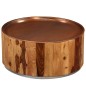 vidaXL Mesa de centro de madera maciza de sheesham y acero 68 cm