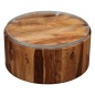 vidaXL Mesa de centro de madera maciza de sheesham y acero 68 cm