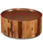 vidaXL Mesa de centro de madera maciza de sheesham y acero 68 cm