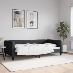 vidaXL Sofá cama tela negro 100x200 cm