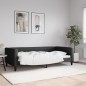 vidaXL Sofá cama tela negro 100x200 cm