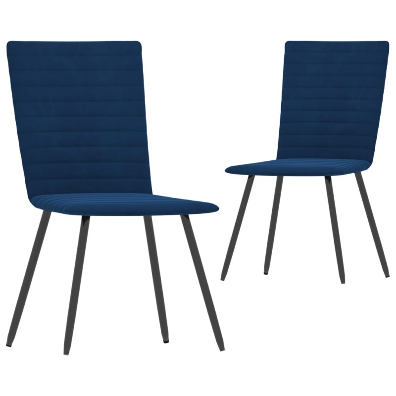 vidaXL Sillas de comedor 2 unidades terciopelo azul vidaXL Sillas de comedor 2 unidades terciopelo azul