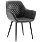 vidaXL Silla de comedor de cuero sintético gris vidaXL Silla de comedor de cuero sintético gris