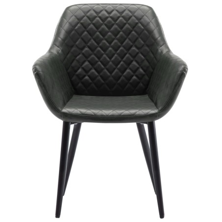 vidaXL Silla de comedor de cuero sintético gris