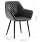 vidaXL Silla de comedor de cuero sintético gris vidaXL Silla de comedor de cuero sintético gris