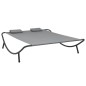 vidaXL Tumbona doble de exterior de tela gris antracita vidaXL Tumbona doble de exterior de tela gris antracita