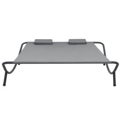 vidaXL Tumbona doble de exterior de tela gris antracita