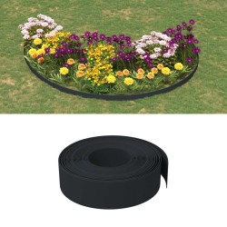 vidaXL Borduras de jardín 3 uds polietileno negro 10 m 15 cm