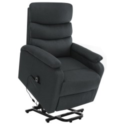 vidaXL Sillón de masaje elevable tela gris oscuro