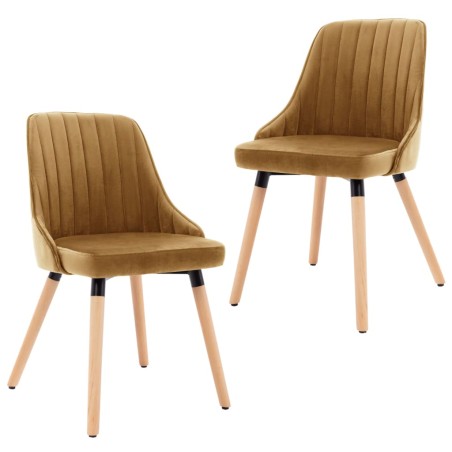 vidaXL Sillas de comedor 2 unidades terciopelo marrón