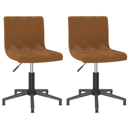 vidaXL Sillas de comedor giratorias 2 unidades terciopelo marrón