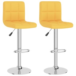 vidaXL Taburetes de cocina 2 unidades tela amarillo mostaza