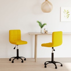 vidaXL Sillas de comedor giratorias 2 uds terciopelo amarillo mostaza
