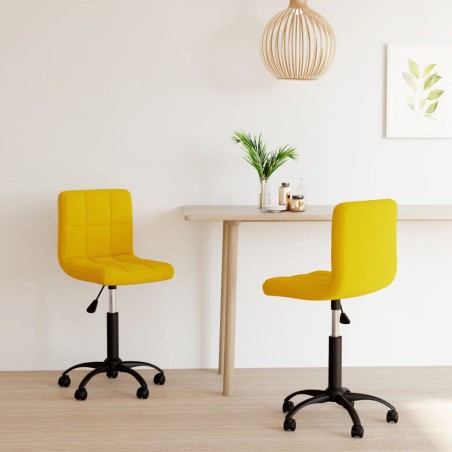 vidaXL Sillas de comedor giratorias 2 uds terciopelo amarillo mostaza