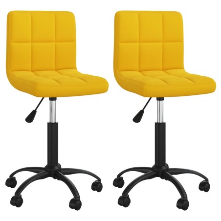 vidaXL Sillas de comedor giratorias 2 uds terciopelo amarillo mostaza