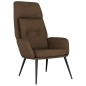 vidaXL Sillón de relax de piel de ante sintética marrón