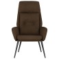 vidaXL Sillón de relax de piel de ante sintética marrón