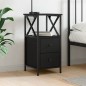 vidaXL Mesita de noche madera contrachapada negra 34x35,5x70 cm vidaXL Mesita de noche madera contrachapada negra 34x35,5x70 cm