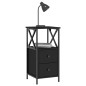vidaXL Mesita de noche madera contrachapada negra 34x35,5x70 cm vidaXL Mesita de noche madera contrachapada negra 34x35,5x70 cm