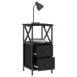 vidaXL Mesita de noche madera contrachapada negra 34x35,5x70 cm vidaXL Mesita de noche madera contrachapada negra 34x35,5x70 cm