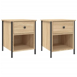 vidaXL Mesitas noche 2 uds madera ingeniería roble Sonoma 40x42x50 cm