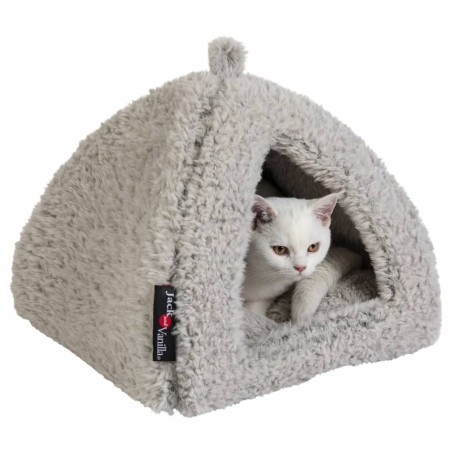 Jack and Vanilla Iglú para mascotas Shell gris 37x37x37 cm