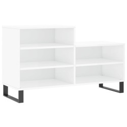 vidaXL Mueble zapatero madera contrachapada blanco brillo 102x36x60 cm