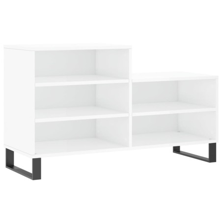 vidaXL Mueble zapatero madera contrachapada blanco brillo 102x36x60 cm